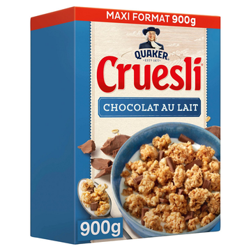 Céréales Cruesli au Chocolat au Lait - QUAKER - Maxi Format 900g