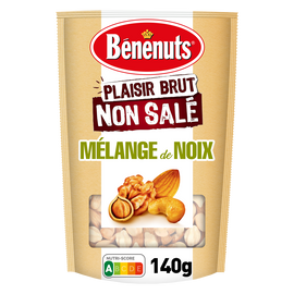 Mélange non salé  amandes, noix, cajous, noisettes BENENUTS Plaisir brut - 140g