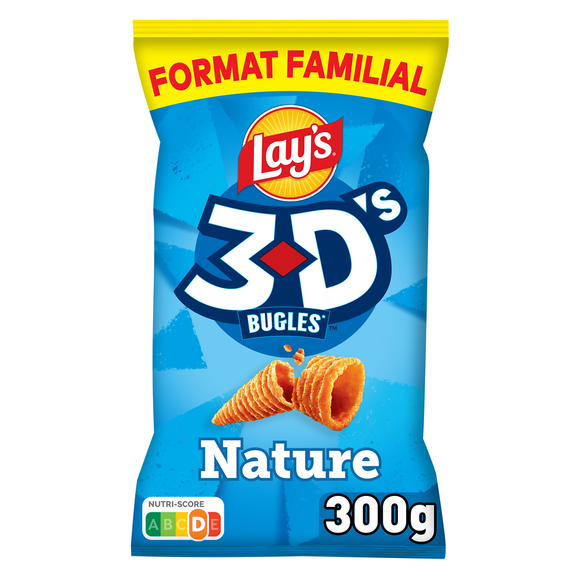Biscuits apéritifs Saveur Nature - LAY'S 3D'S BUGLES - 300g