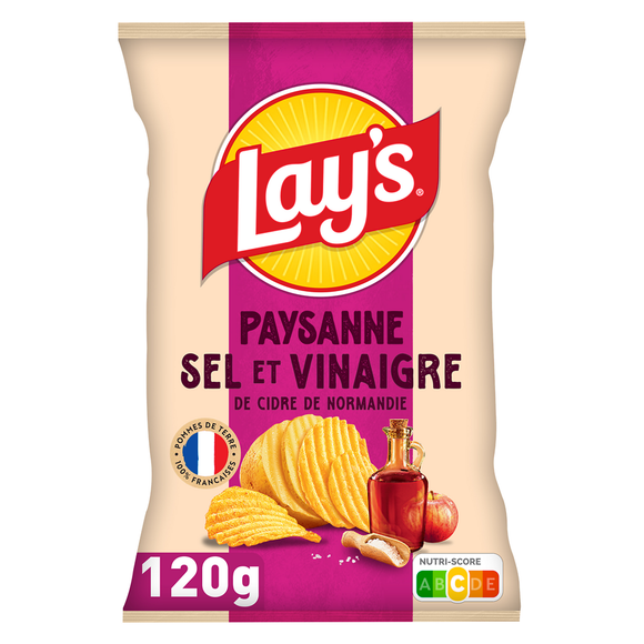 Chips Paysannes Saveur Vinaigre Cidre Sel - LAY'S - 120g