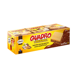 Biscuits Quadro gaufrette fourrage praliné CEMOI étui x9 187g