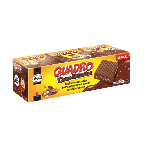 Quadro gaufrettes tout chocolat CEMOI, étui x9, 187g