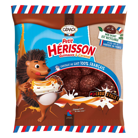 Bonbon Hérisson guimauve caramel enrobés de chocolat CEMOI 160g