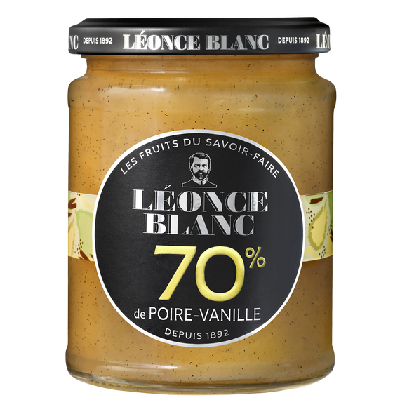 Confiture poire vanille 70% LEONCE BLANC 320g