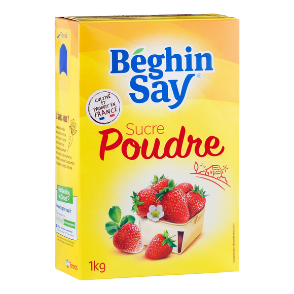 Sucre en poudre BEGHIN SAY, bec verseur de 1kg