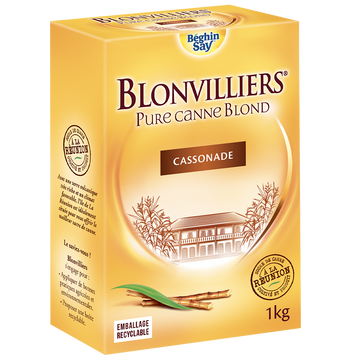 Sucre de canne en poudre Blonvilliers BEGHIN SAY, boîte à bec verseurde 1kg