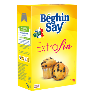 Sucre poudre extra fin BEGHIN SAY, boîte de 1kg