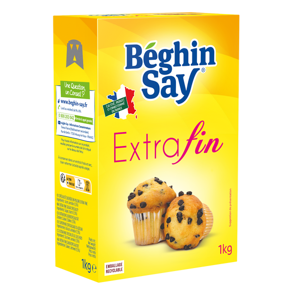 Sucre poudre extra fin BEGHIN SAY, boîte de 1kg