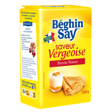 Saveur vergeoise blonde nature BEGHIN SAY, sachet de 500g