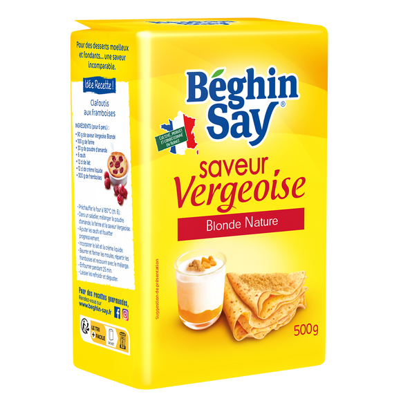 Saveur vergeoise blonde nature BEGHIN SAY, sachet de 500g