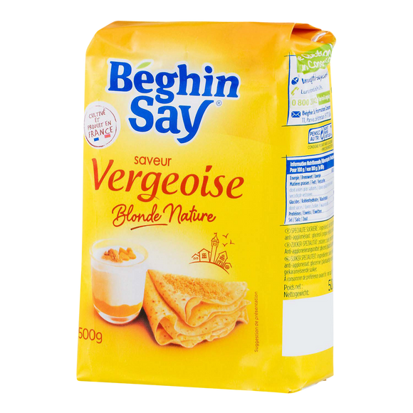 Saveur vergeoise blonde nature BEGHIN SAY, sachet de 500g