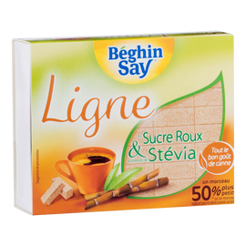 Sucre roux en morceaux ligne extrait de plantes stévia BEGHIN SAY, 250g