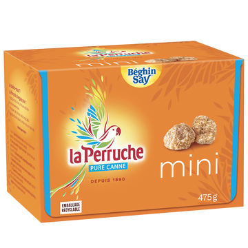 Sucre en mini morceaux pure canne La Perruche Ambré BEGHIN SAY, boîtede 475g