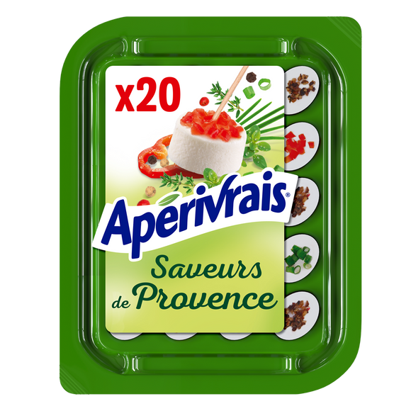 Fromage apéritif saveurs de Provence APERIVRAIS - 20 bouchées 100g