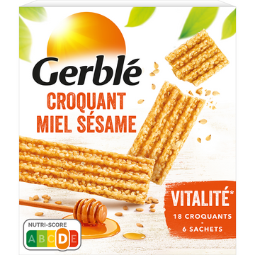 Biscuits croquants miel sésame  GERBLE  -  6x3,  162g