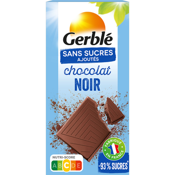 GERBLE - Chocolat noir sans sucres ajoutés - 80g