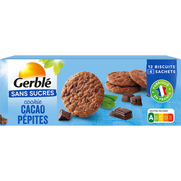 GERBLE - Cookie Cacao Pépites Sans Sucres - 130g