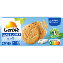 GERBLE - Biscuit Sablé Saveur Coco Sans Sucres - 132g