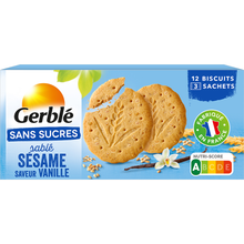 GERBLE - Biscuit Sablé Sésame Vanille Sans Sucres - 132g
