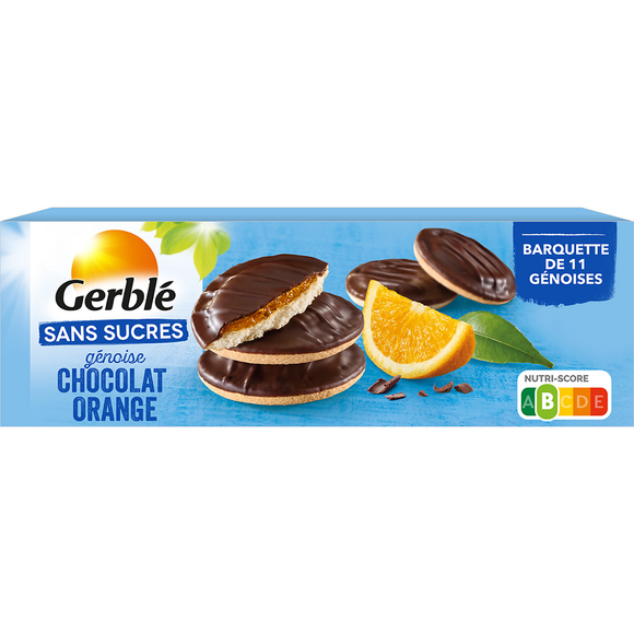 GERBLE - Biscuit génoise chocolat orange Sans Sucres - 140g