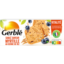 Biscuits Sablés myrtille germe de riz GERBLE - 3x4 140g