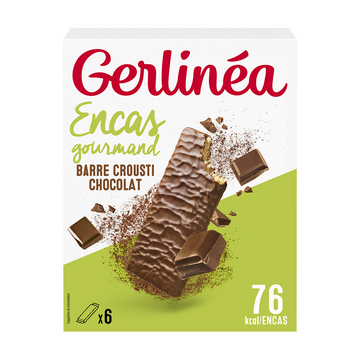 Barre encas minceur crousti chocolat GERLINEA  - x 6, 102g