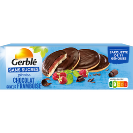 GERBLE - Biscuit génoise chocolat framboise Sans Sucres-  140g