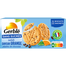 GERBLE - Biscuit Sablé Orange Pépites Chocolat Sans Sucres - 132g