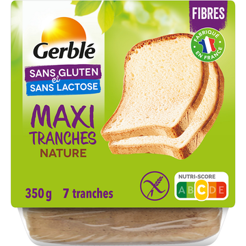 Pain de Mie Maxi Tranches Sans Gluten GERBLE - 350 g