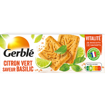 Biscuits sablés citron vert basilic GERBLE - 5x4, 200g