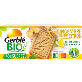 Biscuits citron gingembre GERBLE BIO -  4x3, 132g