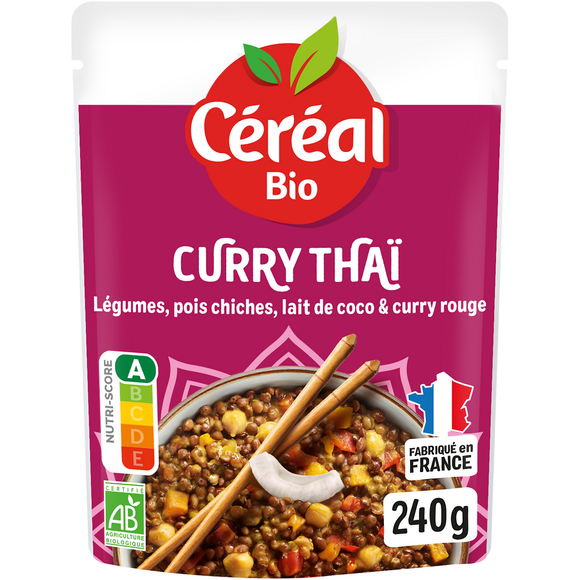 Curry Thai Lentilles Coco repas express CEREAL BIO - 240g