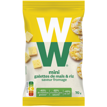 Mini galette maïs et riz saveur fromage WW -  70g