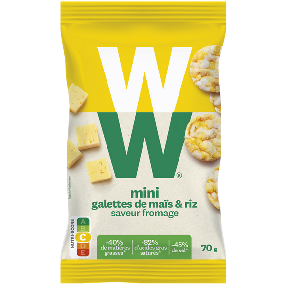 Mini galette maïs et riz saveur fromage WW -  70g