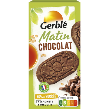 GERBLE - Biscuit Matin Chocolat - 4x3, 200g