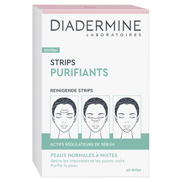 Strips purifiants pour peaux normales et mixtes Demo Fraîcheur DIADERMINE, boite de 6