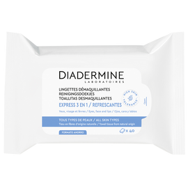 Lingettes démaquillantes pour le visage et les yeux DIADERMINE, x40