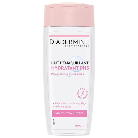 Lait démaquillant hydratant DIADERMINE, flacon de 200ml