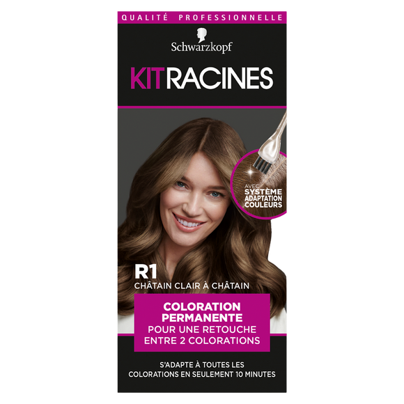 Coloration permanente châtain clair à châtain SCHWARZKOPF KIT RACINES- 70g