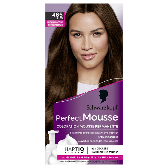 Coloration permanente châtain chocolat SCHWARZKOPF PERFECT MOUSSE - 182ml