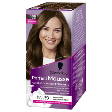 Coloration permanente 668 noisette SCHWARZKOPF PERFECT MOUSSE - 182ml