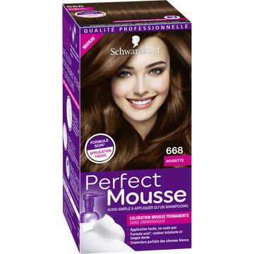 Coloration permanente 668 noisette SCHWARZKOPF PERFECT MOUSSE - 182ml