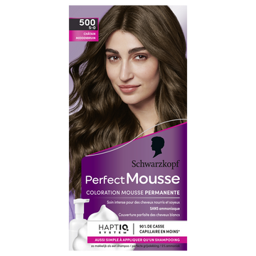 Coloration permanente 500 châtain SCHWARZKOPF PERFECT MOUSSE - 182ml