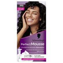 Coloration permanente 200 noir SCHWARZKOPF PERFECT MOUSSE - 182ml