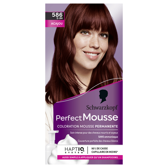 Coloration permanente 586 acajou SCHWARZKOPF PERFECT MOUSSE - 182ml