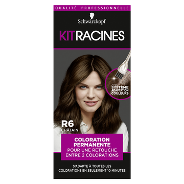 Coloration permanente 6 châtain naturel SCHWARZKOPF KIT RACINES - 70g