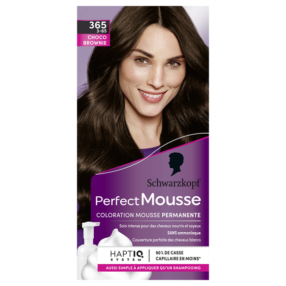 Coloration permanente 365 choco brownie SCHWARZKOPF PERFECT MOUSSE - 182ml