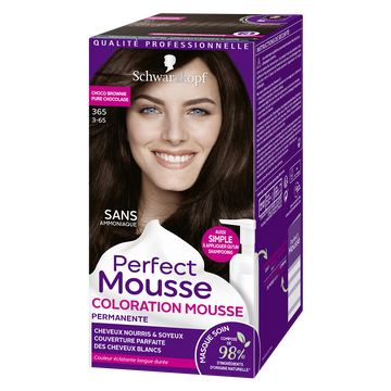 Coloration permanente 365 choco brownie SCHWARZKOPF PERFECT MOUSSE - 182ml