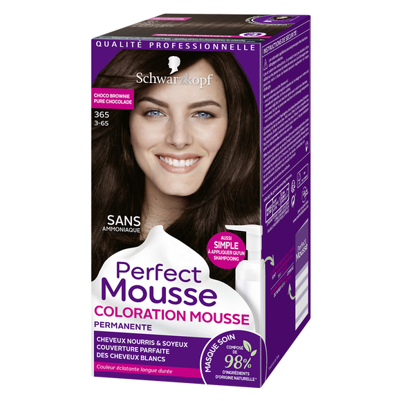 Coloration permanente 365 choco brownie SCHWARZKOPF PERFECT MOUSSE - 182ml