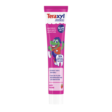Dentifrice junior 6ans et + fraise TERAXYL, tube 75ml